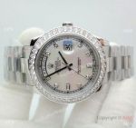 Copy Rolex Day Date II 41 Stainless Steel President Diamond Bezel Watch